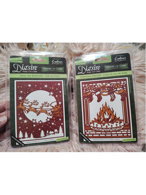 Die'Sire Christmas Fireside & Over The Rooftops Metal Dies Bundle New Create
